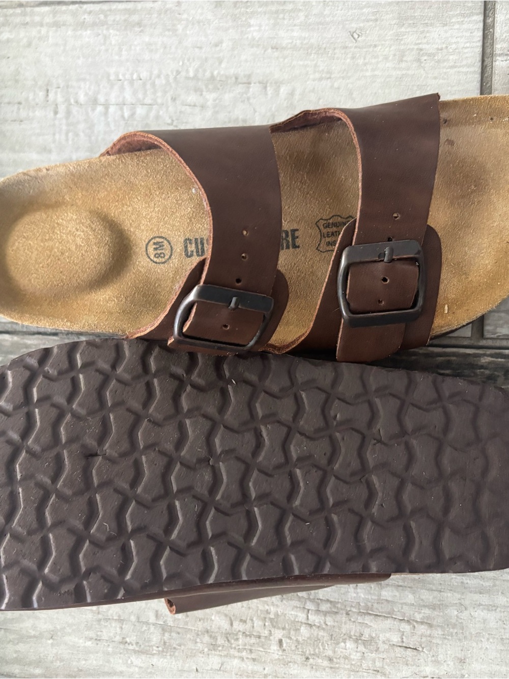 Cushionaire Women's Double Buckle Sandals in Brown - Picture 2 of 3
